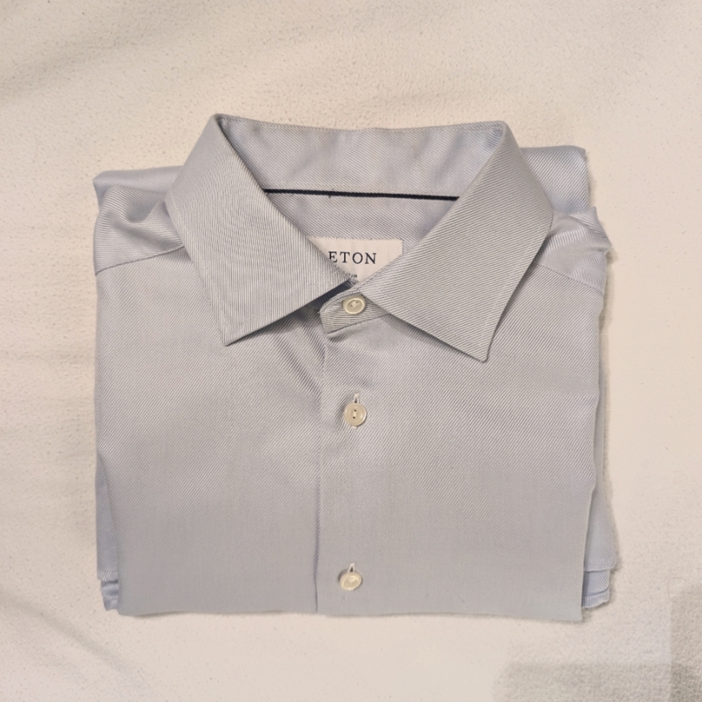 Eton Blue Twill Shirt